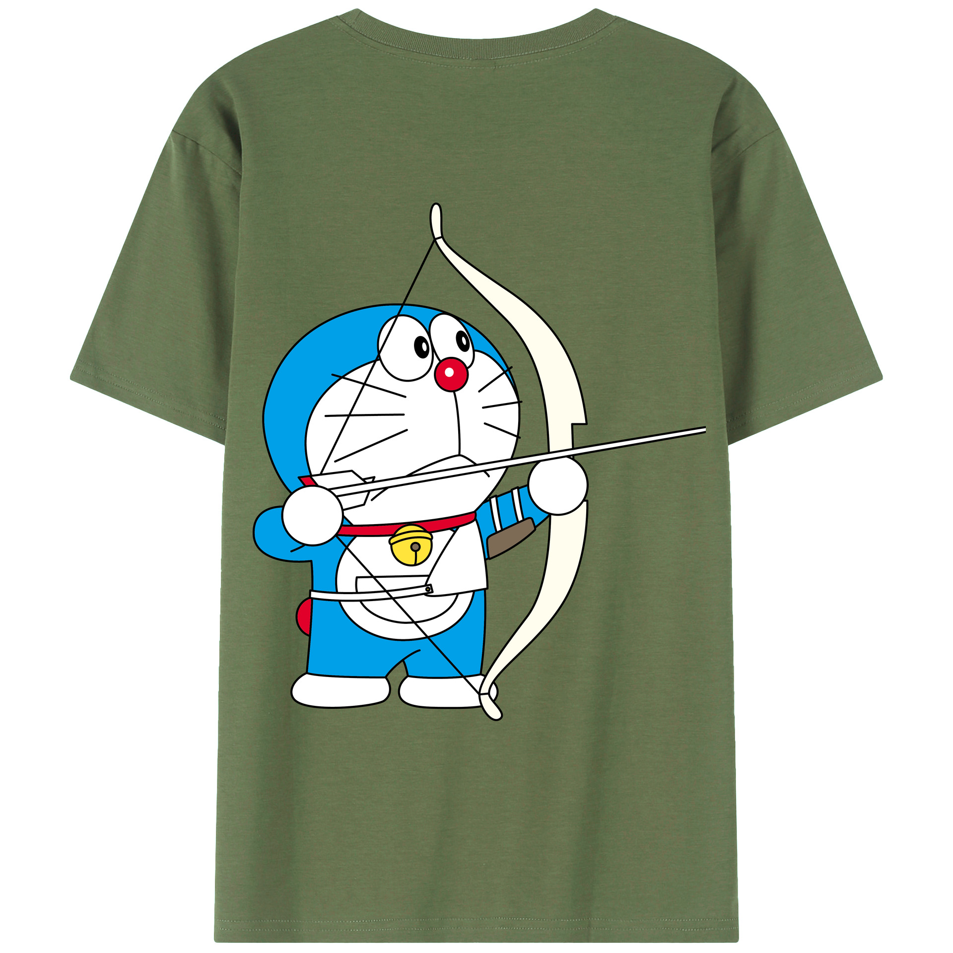 （画像用） ドラえもん Doraemon 綿100％ メンズ半袖Tシャツ（バックプリント） 通気性